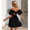 Phortric Womens Tie Back Summer Dress Square Neck Short Sleeve