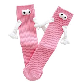Crazy Silly Holding Hands Socks for Kids Friends Teens Girls Boys Cool Funny Christmas Gifts Stocking Stuffers (US, Alpha, One Size, Regular, Pink)