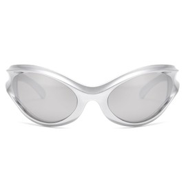 LJCZKA Vintage Wrap Around Sunglasses for Men Women, y2k Oval Sunglasses Sports Shades Cycling Driving Outdoor UV400 Protection