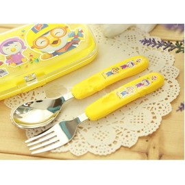 Pororo Cutie Spoon & Fork Set with Hard Case