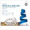 GE StayBright 240-Light 19.6-ft White Integrated LED Christmas Tape Lights