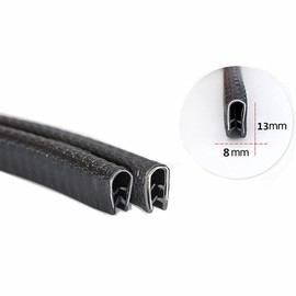 Black PVC Edge Trim, 3.5 Feet (1 Meter), Fits Edge 1/16 to 1/8 Inch, Flexible, Easy to Install, Protects Sharp/Rough Surfaces