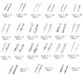 2250pcs Car Electrical Terminal Male Female Crimp Seals Automotive Wire Connectors pin kit Terminal Removal Male Female Crimp Pins Non-Insulated Plug 1/1.5/1.8/2.2/2.8/3.5mm Auto Non-Insulated Plug