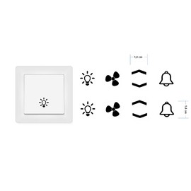 Switch Sticker Set Light Fan Arrows Bell Symbol Sticker (RPt3/1) (1.4 cm)
