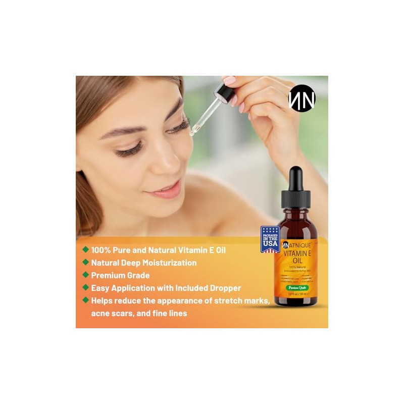 Natnique - Aceite de vitamina E 1oz Aceite 100% natural