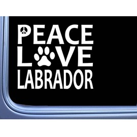 EZ-STIK Labrador Retriever Peace Love L597 Dog Sticker 6" Decal