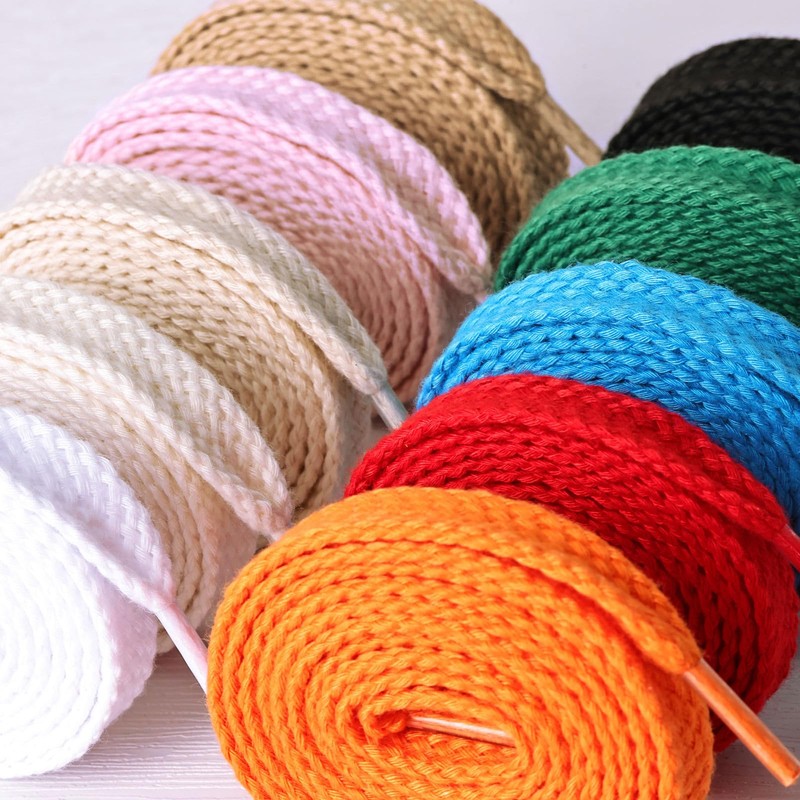 Olukssck 2 Paris 1/2'' Wide Flat Shoe Laces for Sneakers