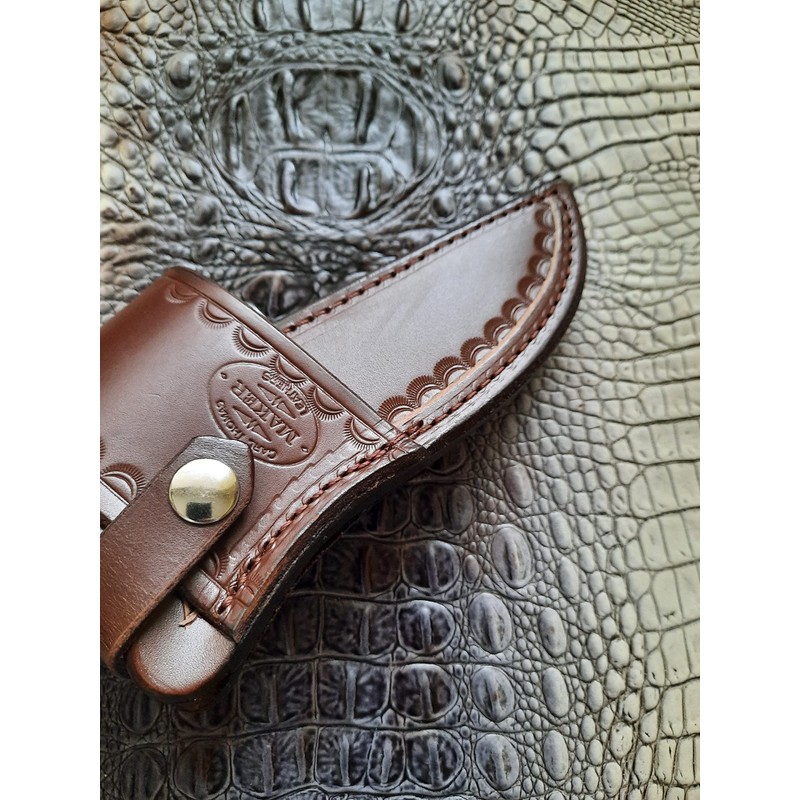 Custom Cross Draw Leather Knife Sheath for Buck 119 Knife,