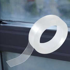 HSTECH Transparent Window Weather Sealing Tape, 1.2IN x 33FT, Clear Window Draft Isolation Sealing Film Tape for Door Draft Stopper Adhesive Tape, Doors Windows and Shower Glass Gaps