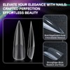INENK No C Curve XXL Stiletto Nail Tips, Half Matte