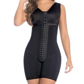 DPRADA womens Fajas 11215 Full Body Shaper Post Surgery Abdomen Compression Garment Bra, Black, X-Large