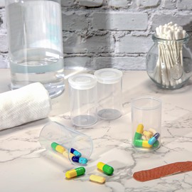 JOVITEC 100 Pieces Plastic Film Canister Holder 35 mm Empty Camera Reel Containers Storage Containers Case with Lids for Small Accessories Fish Hook Film Beads (Clear)