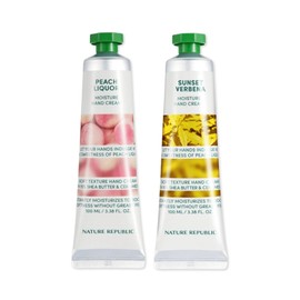 Nature Republic Large Capacity Hand Cream 2-piece Set Sunset Verbena Peach Liquid 100ml / 네이처리퍼블릭 대용량 핸드크림 2종세트 선셋버베나 피치리퀴어 100ml
