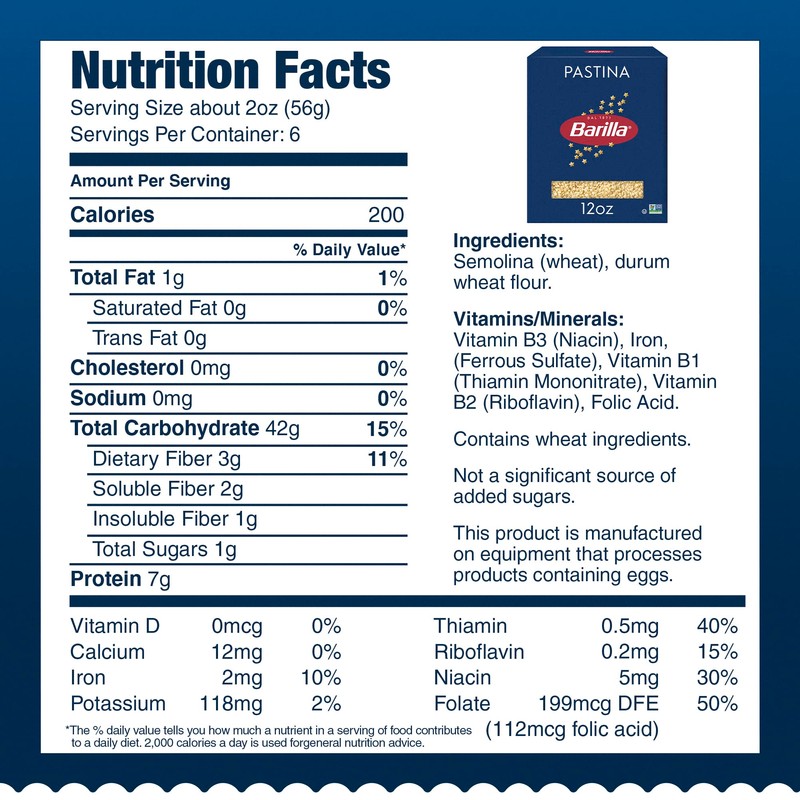 Barilla Pastina Pasta, 12 oz. Box (Pack of 16) -