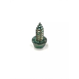 Accurate (100) 1/4 #14 X 5/8 Hex Washer Head Serrated Flange Sheet Metal Screw Green Zinc