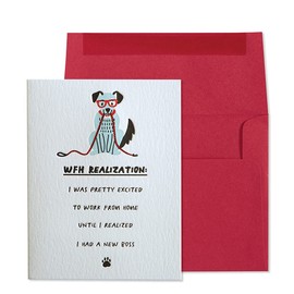 NIQUEA.D Funny, Humorous Card, Work From Home DOG (NF-0043)