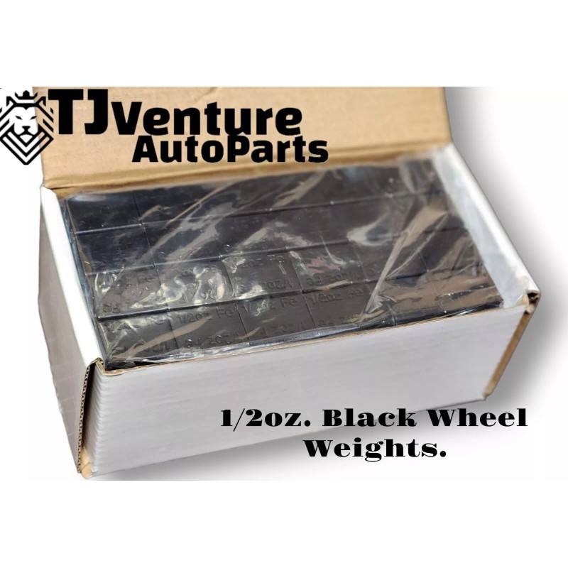 J&J 1 BOX 1/2oz BLACK WHEEL WEIGHTS STICK-ON ADHESIVE TAPE