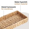 JS Maison Rectangular Water Hyacinth Woven Wicker Basket for Organizing
