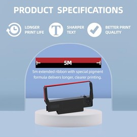 ERC30 Black and Red Ribbon Compatible with ERC30/34/38 Cartridges ERC38 B/R for TM-U220 M188B ERC 30 Printer Ribbons（24 Pack）