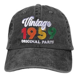 Funshow Vintage 1959 Original Parts Baseball Cap, 66th Birthday Decoration 66 Years Old Hat Black