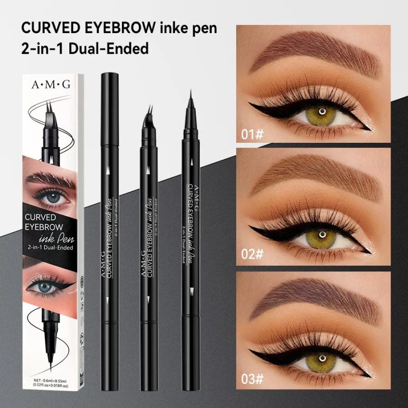 Delineador De Ojos & Lapiz Para Cejas 2in1-36h Con 2