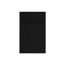 LUXPaper #1 Coin Envelopes in 80 lb. Midnight Black, Envelopes for Coin Collections, Garden Seeds, Stamps, and More, w/Moistenable Glue, 50 Pack, Envelope Size 2 1/4 x 3 1/2 (Black)