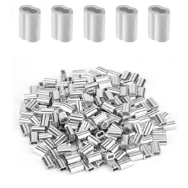 YAMASO 200pcs 1/16" Aluminum Crimping Loop Sleeve, Cable Ferrule Wire Rope Sleeves Loop Sleeve
