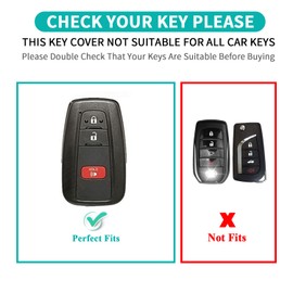 MILD EAST for Toyota Key Fob Cover Genuine Leather Key Case Shell Compatible with 4Runner Highlander Camry RAV4 C-HR (Black, 3 Buttons)