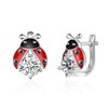 POPLYKE Ladybug Earrings for Women Sterling Silver Ladybug Leverback Hoop