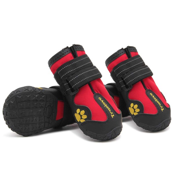 MOKCCI Truelove Dog Boots Waterproof Dog Shoes with Reflective Straps