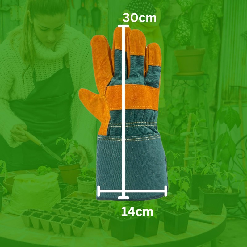 HowseHold Heavy Duty Leather Gardening Gloves - Warm Thorn Proof