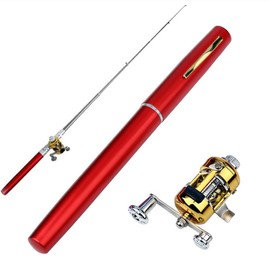 Telescopic Pen Fishing Rod Mini Pocket Collapsible Fishing Pole Kit Reel Combo Set Pen Carbon Fiber Telescopic Fishing Pole with Rotating Reel Combination Portable Fishing Rod Pen for Outdoor Fishing