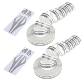 2Rolls Car Vinyl Pinstriping Tape, Automotive Pinstriping Tape Stickers for Car Racing Stripes Glossy DIY Stickers for Musical Instrument Motorcycle Auto Cars (9.8m) (Silver)