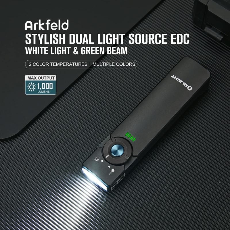 OLIGHT Arkfeld Flat Flashlight 1000 Lumens Dual Light Source EDC