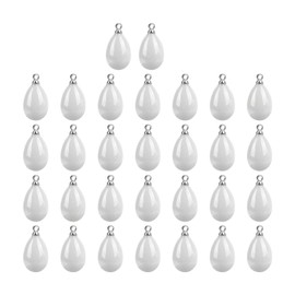 30 Stück Wassertropfen Anhänger, DIY Harz Perle Charms Schmuckzubehör für Mädchen Frauen DIY Halskette Ohrstecker Zubehör(10x17mm)