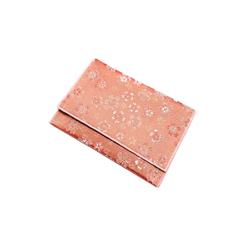 Lacquer Pludacter with Prayer Beads Bag, Cherry Blossom Brocade, Pink