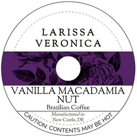 Vanilla Macadamia Nut Brazilian Coffee (Single Serve K-Cup Pods) (Gourmet, Naturally Flavored, Whole Coffee Beans) (12 pods, ZIN: 575330)