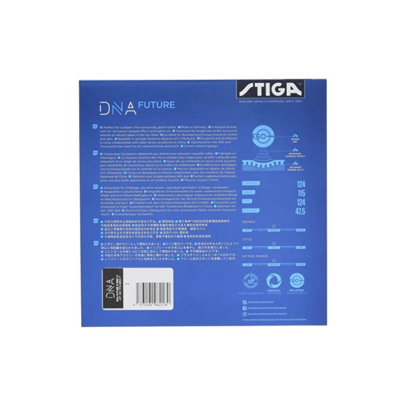 STIGA 1712080517 Table Tennis Rubber, Tension Type, Soft Backing, DNA,