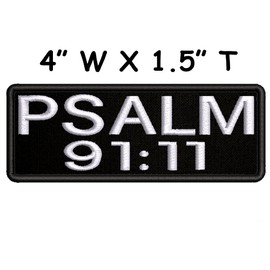 White Text Embroidered Patch Iron-On/Sew-On Religious Scripture Jesus Christ Christian Bikers Badge Emblem Name Tag Gift Applique for Vest Jacket Jeans Bag Backpack ClothingQ