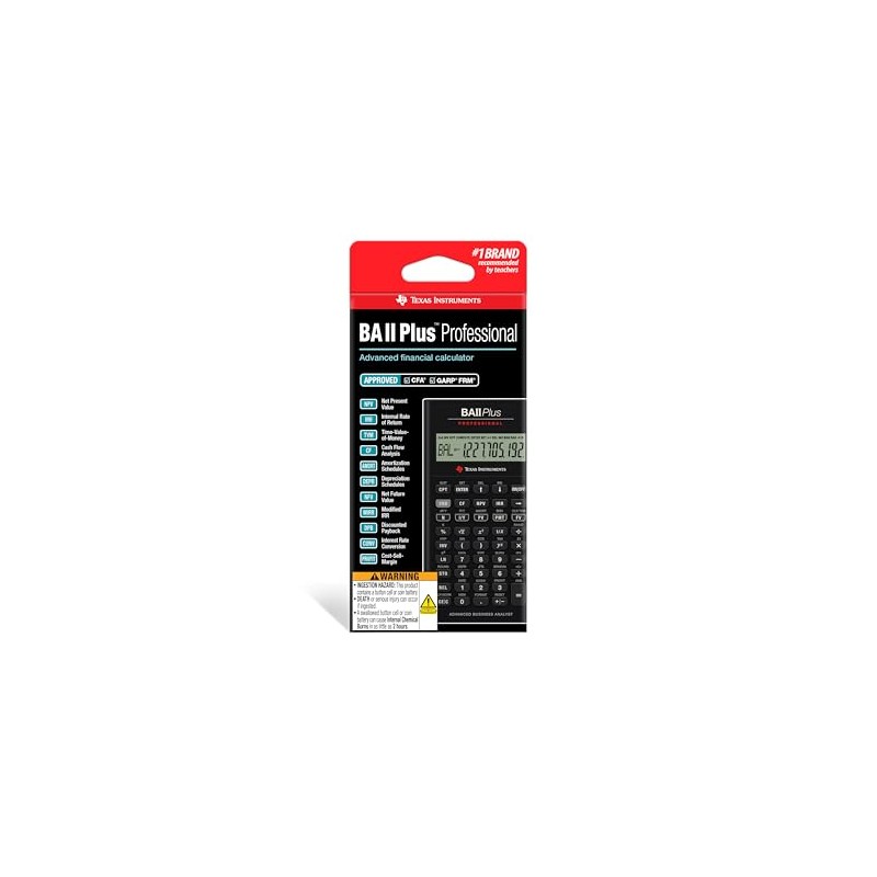 Calculadora financiera profesional Texas Instruments BA II Plus