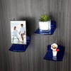 evron Acrylic Floating Shelves for Wall Decor (Translucent Blue, S4.62