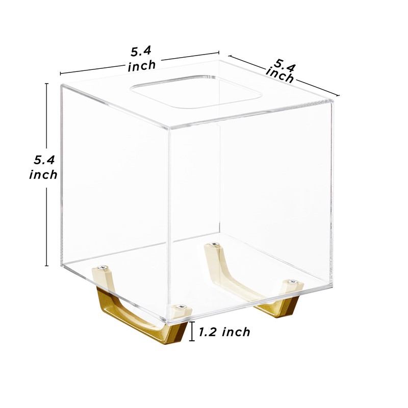 HBlife Clear Tissue Box Cover Square Acrylic Tissue Box Holder