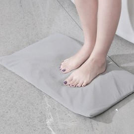 Authentic Washable Diatomaceous Earth Bath Mat L Size with Outer Cover 1+1 Dark Gray 3ea