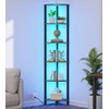 VIMBER VIMBER 6-Tier Corner Shelf with LED Light, Industrial Corner
