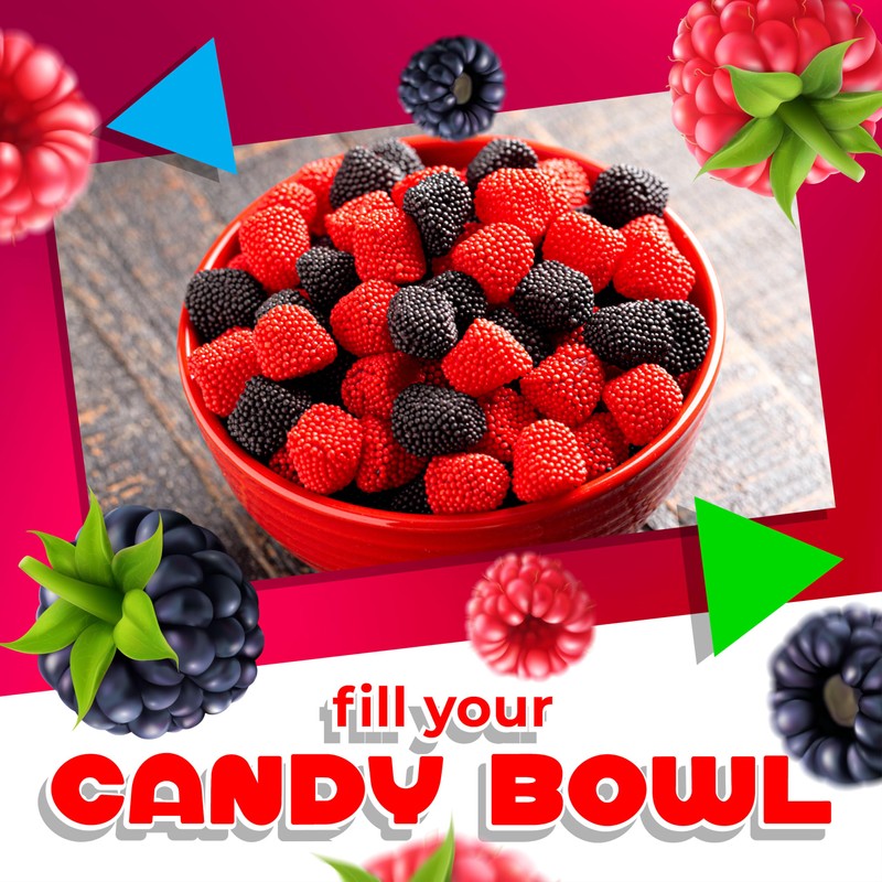 Berries Gummy Candy | 2 Pound Bag | Red and