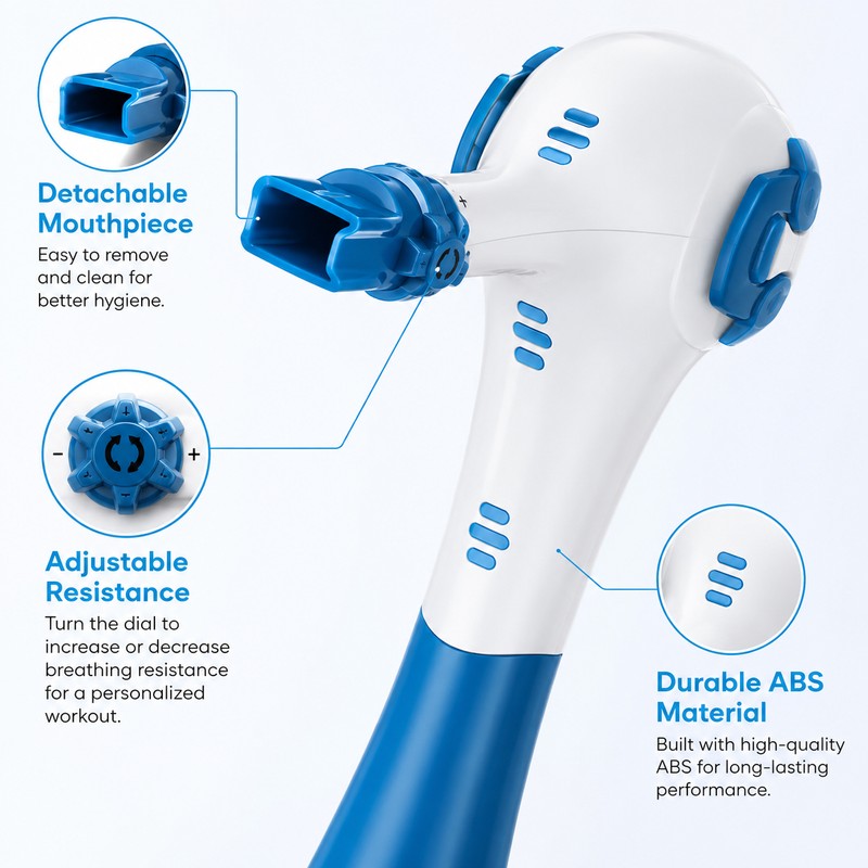 Adjustable Breathing Trainer for Breath Control – ABS Respiratory Exercise