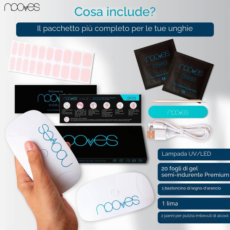 NOOVES - Set Strisce per Unghie in Gel Rosa 20