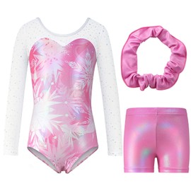 Blaward Gymnastics Leotards for Girls Kids Teens Athletics Leotards with Tumbling Dance Shorts Sparkly Unitards Biketards