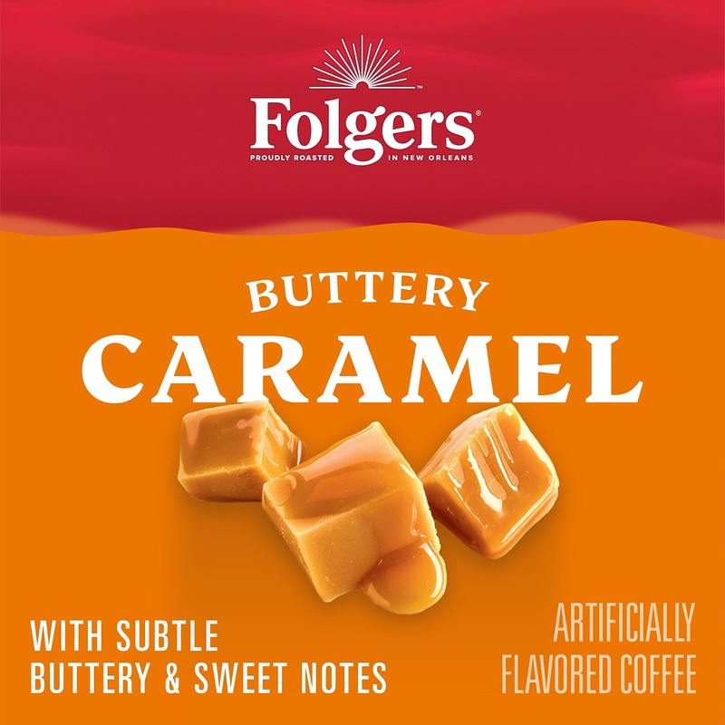 Folgers Buttery Caramel Flavored Coffee, 72 Keurig K-Cup Pods