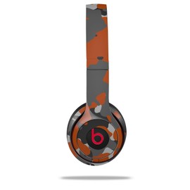 WraptorSkinz Skin Compatible with Beats Solo 4, Solo 3 and Solo 2 Wireless Headphones - WraptorCamo Old School Camouflage Camo Orange Burnt - Decal Vinyl Wrap (Headphones NOT Included)